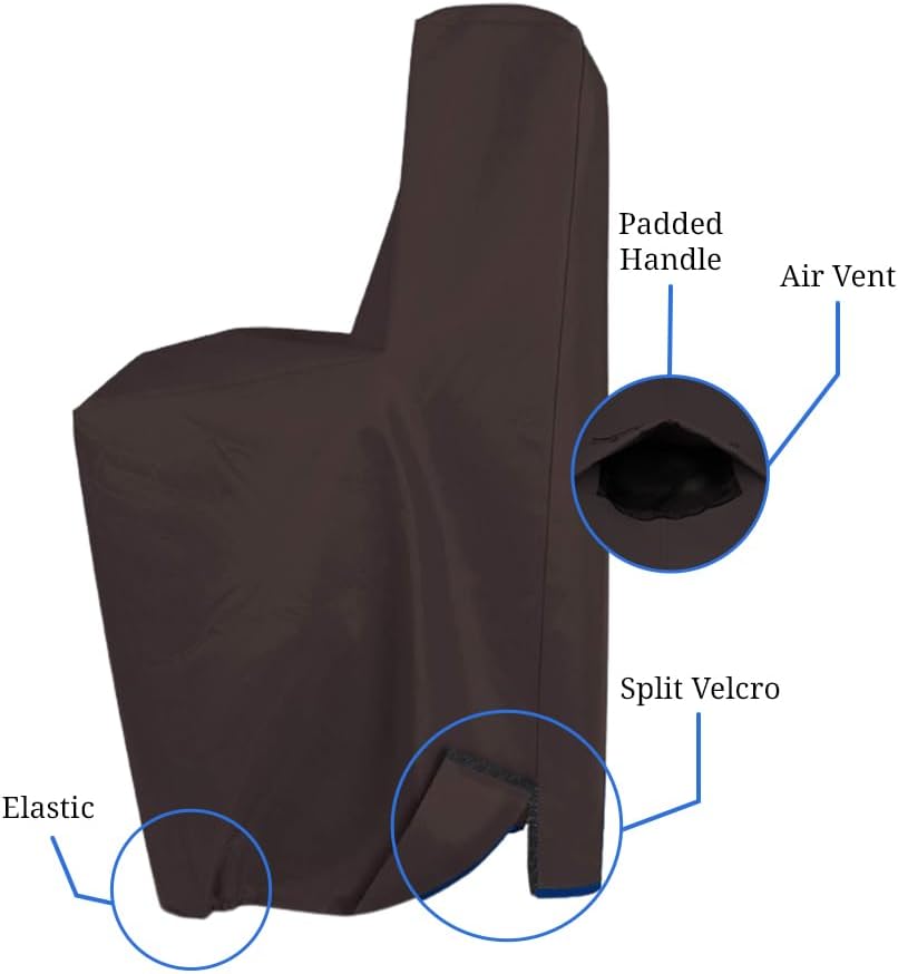Covers & all Water Softener Cover, 12 Oz PVC Waterproof, UV & Weather Resistant Outdoor Filter tank Protector, Durable with Air Vents, Split Velcro and Elastic (38" H x 30" W x 16" D Inches, Coffee)