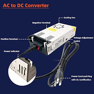 New Version Converter, 110V AC to 12V DC Converter Power Supply 12V 600W 50A DC Switch Transformer for RV,Pump,LED Strip, LCD Monitor