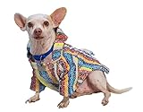 Mexican Dog Poncho Doggo Hoodie Baja Ponchos Blanket for Dogs Costume Pup Crew Pajamas Chihuahua Sweater Clothes from Small, Medium to Big Dog Made in Mexico with Recycled Fabric (1, Multicolor)