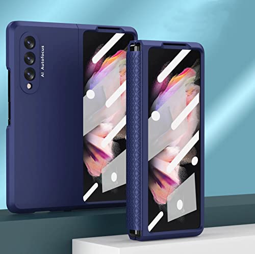 Coque Galaxy Z Fold 3 anti-choc bleue résout le problème des rayures et bris de charnière
