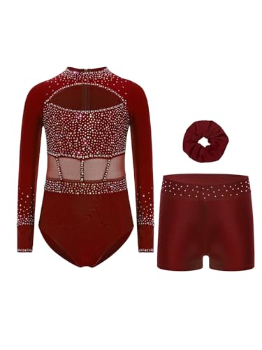 Justaucorps de gymnastique fille 3 pièces pour danse et léotard ballet 5-16 ans