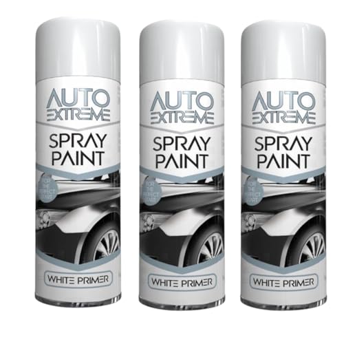 SDMAX All Purpose White Primer Spray Paint, Suitable for Wood, Metal, Plastic, and, Glass Surface, Fast Drying, Easy Application, Interior and Exterior Usage, 250ML (3 Pcs)