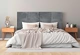 DHOME Gepolstertes Kopfteil Premium Cord Schmutzabweisend Modulares Design Vertikal Selbstklebend Bett Kopfteil Schlafzimmer gepolstertes Bettzeug (Dunkelgrau, 180cm, Höhe 80cm, x4)