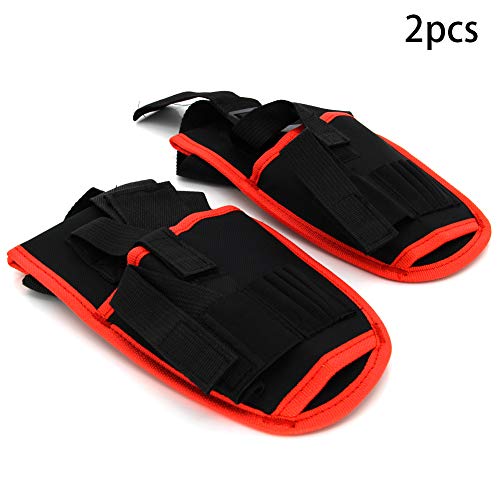 Utoolmart Professional Tool Pouch,Oxford Canvas Tool Pockets, Heavy Duty Tool Organizer,Fully Adjustable Work Belt,Waterproof,Protective Work Bag Red 2 Pcs #TOP1