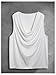 OYOANGLE Men's Cowl Neck Sleeveless T Shirts Draped Front Ruched Tank Top Casual Vacation Vest Streetwear White Large