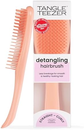 Tangle Teezer Ultimate Detangler Brush for Wet & Dry Hair, Eliminates Knots & Reduces Breakage for Straight to Wavy Hair Types, Amazon Exclusive Apricot