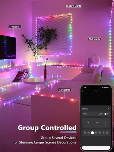 BrizLabs Smart Fairy 스트링 조명 색상 변경, 29.9m(98피트) 300 LED 크리스마스 조명 — 사진 6