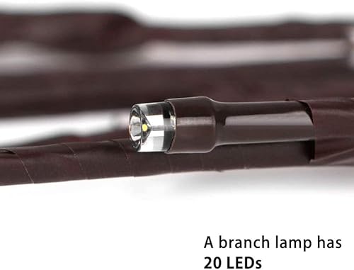 Miniatura 21 de DK177 Paquete de 2 luces LED de rama, funciona con pilas, jarrón de rama iluminado, sauce, artificial, ramita de 30 pulgadas, 20 LED para decoración