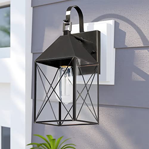 C Cattleya Brass Outdoor Wall Lantern Sconce Light With Clear Tempered Glass Exterior Porch Light Fixtures Waterproof For Front Porch Garage Garden Patio Staircase Balcony thumb #1