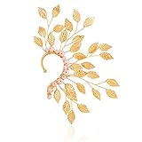 Elf Ear Cuff Fairy Single Left Handmade Non Piercing Earring for Women (Golden Leaves)