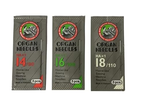 Organ Universal Heavy Duty Sewing Machine Needles, 15-Count Size 14,