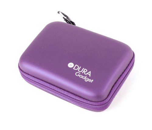 DURAGADGET Funda Rígida Morada para Canon Powershot ELPH160 | ELPH170 IS | N2 | SX610 HS - Incluye Mini Mosquetón