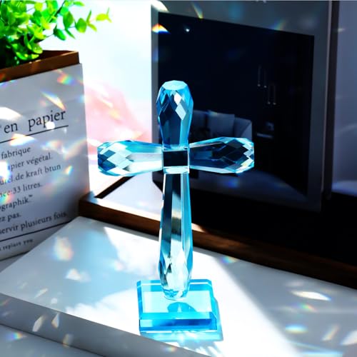 Image of YWHL Religious Cross Gifts for Women Men, Handmade Christian Standing Cross