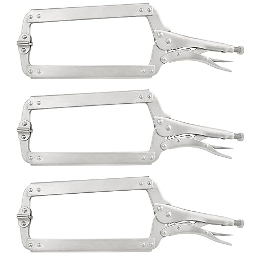 3 Pack 18in C Clamp Locking Pliers by GENHAKON