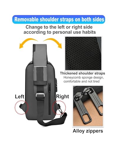 Carbon Fiber Streamline Anti-theft Sling Bag, USB Charging Sport Sling, Sports Crossbody Bags, Waterproof Shoulder Backpack4