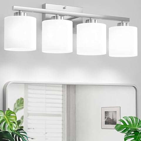 Honesorn 4-Light Brushed Nickel Vanity Light Cover