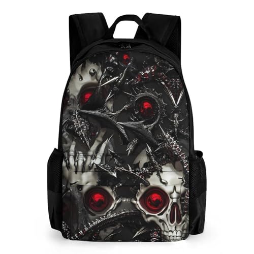 Metal Skull Death Thorns Small Backpack Travel Bag Cute Back Packs Fashion Graphic Print Daypack