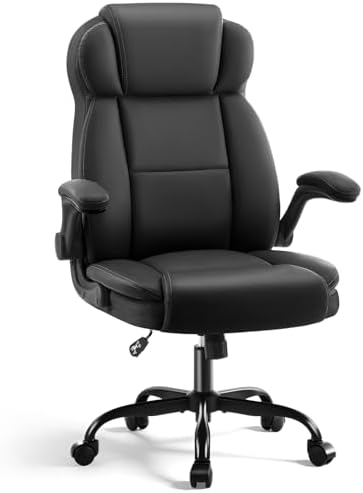 AreShark Ergonomic Office Chair with High Back Headrest, PU Leath...