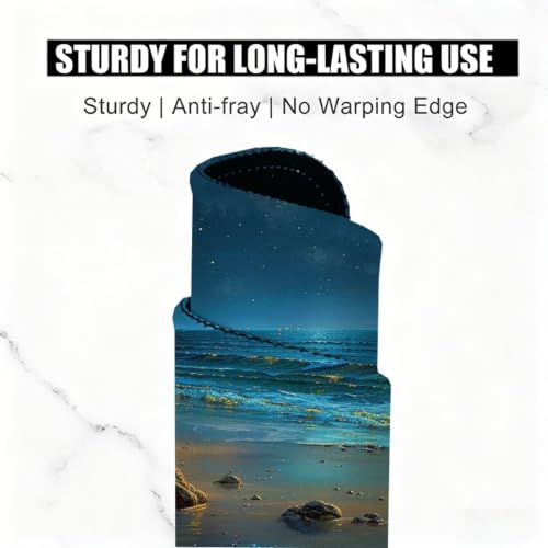 Mouse pad pour ordinateur lune grand format avec bordures cousues durables