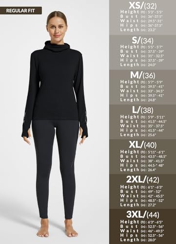 Baleaf Women'S 100% Merino Wool Base Layer Thermal Underwear Warm Insulating Undershirts W Balaclava For Cold Winter Ski Snowboarding Black L thumb #6
