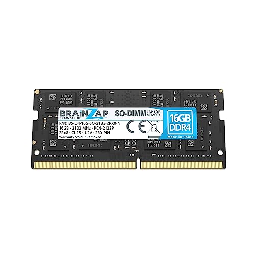 BRAINZAP 16GB DDR4 RAM SO-DIMM PC4-2133P 2Rx8 2133MHz 1.2V CL15 Notebook Memoria de trabajo