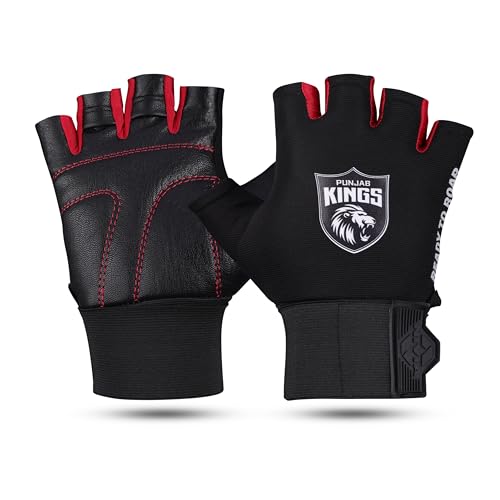 Nivia X Punjab Kings Scorpion Gym Gloves – Leather Palm Grip, Wrist Support Strap, Padded Protection for Weight Training & Workouts, X-Large