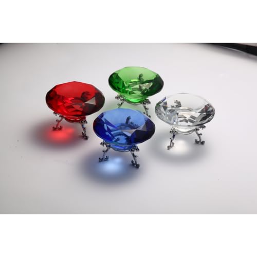 Idée cadeau originale : presse-papier en cristal bleu forme diamant - 5