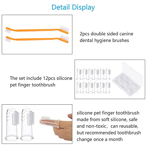 TGFIX 14PCS Spazzolino per Cani Spazzolino Denti