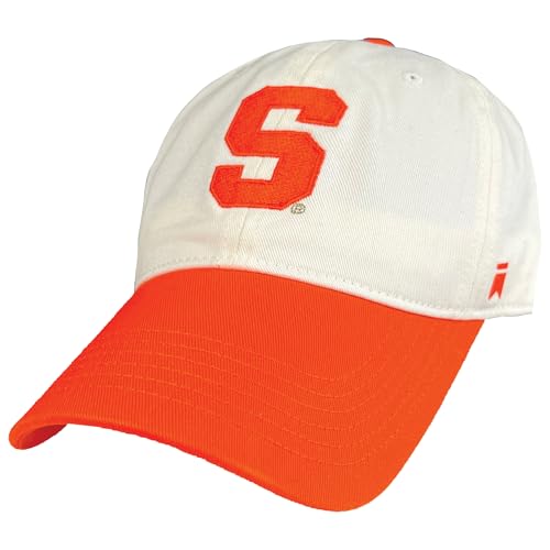 Campus Lab Syracuse University Structured Baseball Hat Six-Panel Adjustable Strap with Buckle Unisex for Men and Women Cream