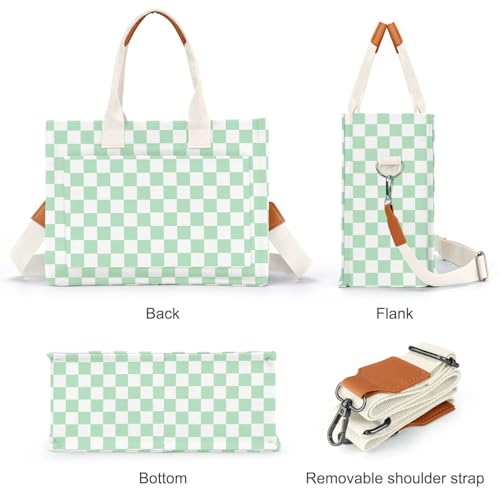 Image of Canvas Tote Bag for Women with Pockets Crossbody Bag Tote Shoulder Handbags Casual Work Bags Everything Tote Bag