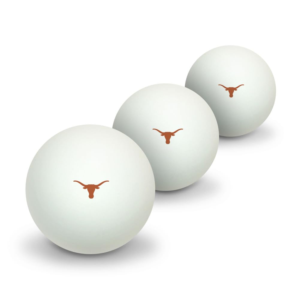 University of Texas Primary Logo Novelty Table Tennis Ping Pong Ball 3 Pack