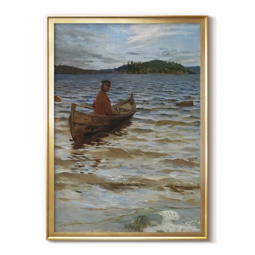 Akseli Gallen-Kallela | Rowing To The Shore | Gold Framed Art | GAL101