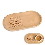 Beste Freundin Geschenke Tablett aus Holz mit Gravur Freundschaft Persönliches Geschenke Für Freundin,Geschenk Freundin Geburtstag Weihnachten Deko für Freundin, Edle Geschenkidee für Badezimmer Küche