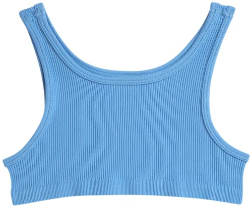 image for LaLa Girls' Active Shorts Set - 2 Piece Seamless Ribbed Crop Tank Top 