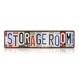 Vintage Storage Room Wall Decor Street Signs Home Metal Tin Signs 16 x 4 Inches