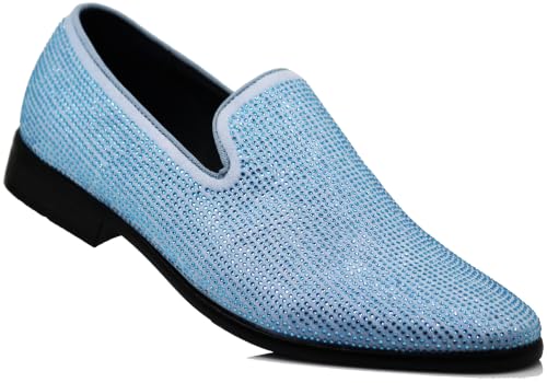 Image of SPK26 Men's Vintage Velvet Rhinestone Designer Dress Loafers Slip On Shoes Classic Tuxedo Dress Shoes