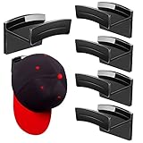 Adhesive Hat Rack Wall Mounted Hat Hook Racks Self-Adhesive Hat Organizer Hangers Acrylic Wall...