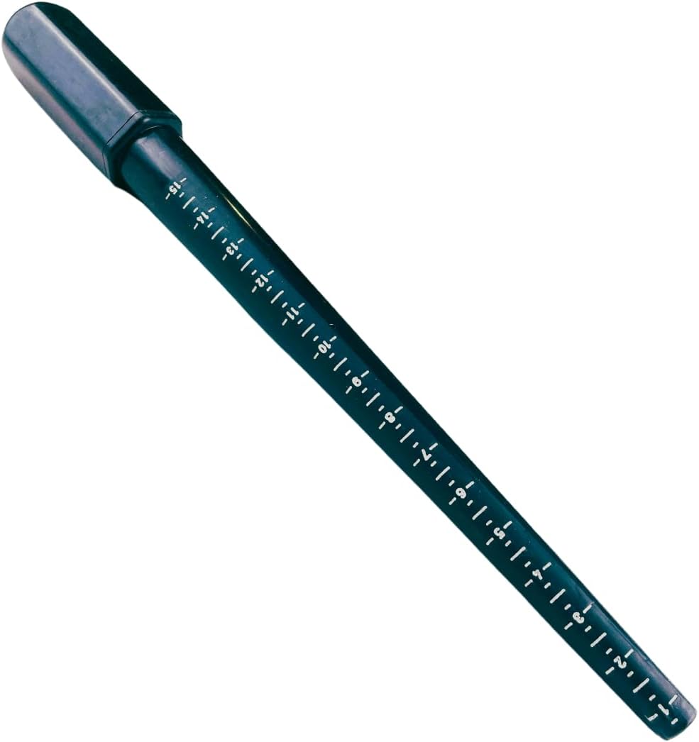 Grooved Plastic Ring Mandrel US Sizes 1-15 by Quarter Increments