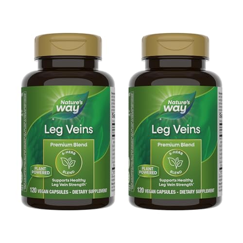 Nature's Way Leg Veins Support Blend, with Tru-OPCSTM, Vegetarian, 120 Vegetarian Capsules, Pack of...