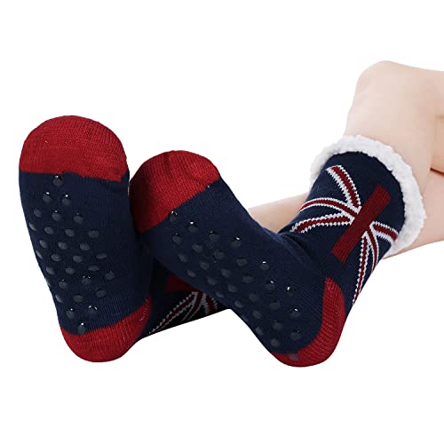 Image of Chassic Sherpa Lined Slipper Socks for Women, Non-Slip Cozy Winter House Socks, Soft Fuzzy Socks, Gifts for Women & Ladies Stocking Stuffers