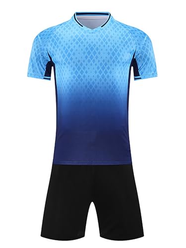 Kids Boys Football Training Outfit Short Sleeve T-Shirt with Shorts for Exercise Workout