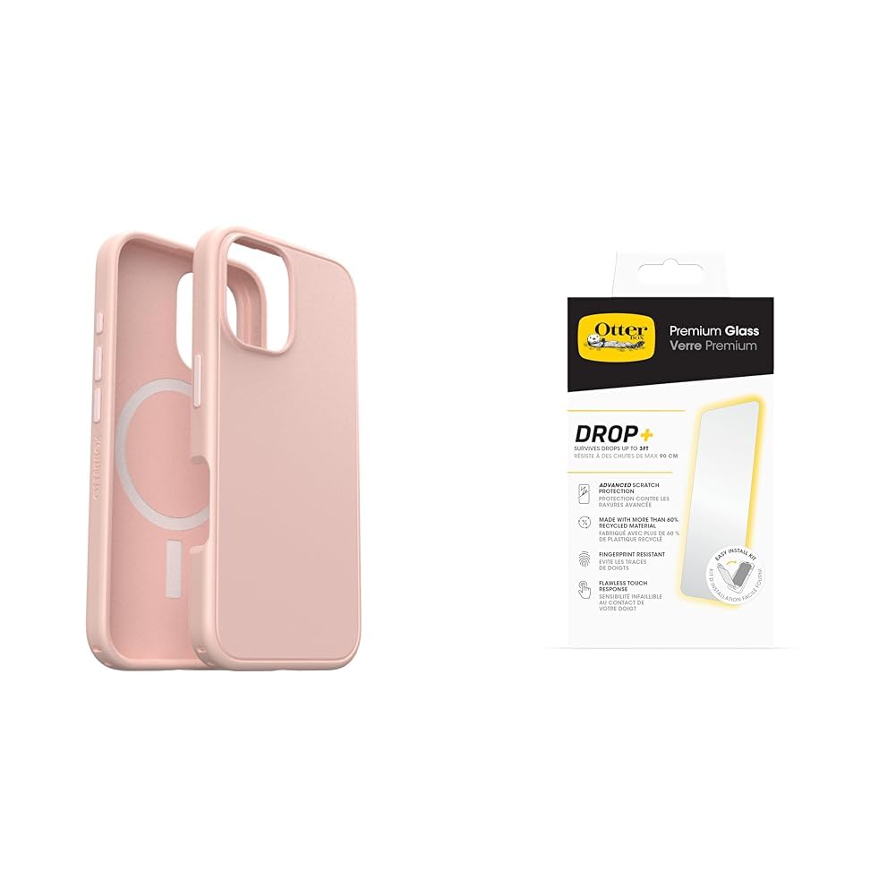 Coque de protection iPhone 16 MagSafe premium antichoc avec verre rose - 2