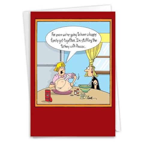 Funny Thanksgiving Greeting Card by NobleWorks Cover