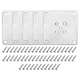 sourcing map 5 placas de montaje planas para patas de muebles, 80 mm, base de soporte de conector de placa en T plana con tornillos para reparación de sillas, sofás y gabinetes
