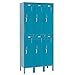 Global Industrial Double Tier Locker, 12x15x36, 6 Door, Unassembled, Blue