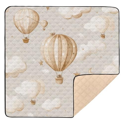 Kigai Hot Air Balloon Baby Play Mat for Floor and Playpen 50x50 inch Non-Slip Baby Activity Playmat Waterproof Foldable Crawling Mat for Infants Toddlers