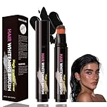Multi-Purpose Black Hair Dye Stick - Temporary Root Touch Up & Grey Coverage Pen, Waterproof Sweatproof Beard Hairline Concealer for Men Women, Semi Permanent Color with Precision Brush (Black)