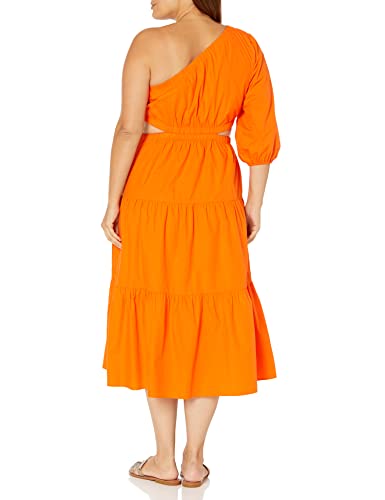 Image of The Drop Womens April One Shoulder Cut-Out Tiered Midi Dress
