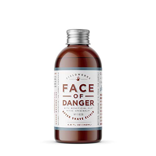 Face of Danger Organic After Shave Lotion, Natural Aftershave Moisturizer Balm - Soothes Razor Burn and Skin Irritation, Made with Aloe, Bentonite Clay, and Calendula, 4.8 Fl Oz.