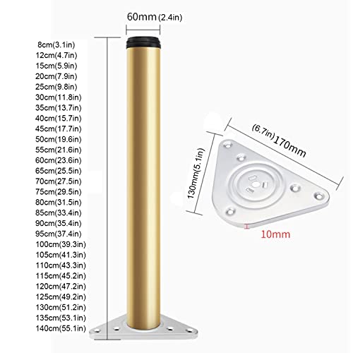 Patas de metal ajustables contra desniveles, soporte de aluminio con tornillos 3